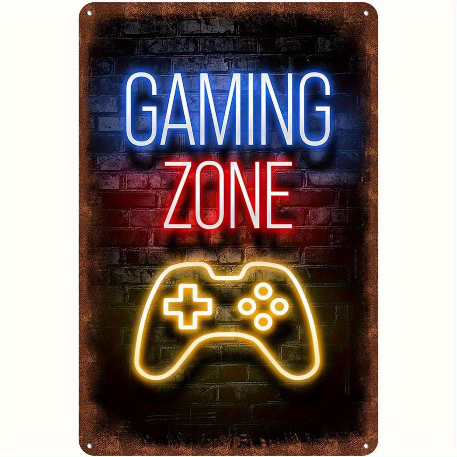 Gaming Retro Arcade - Vintage Gaming Zone Metal Tin Sign