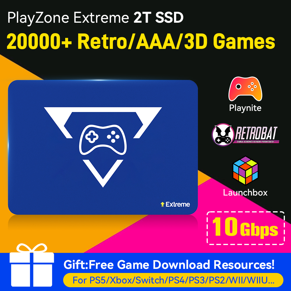 Retro Gaming Emulator Console - 2TB Gaming Emulation Hard Drive With