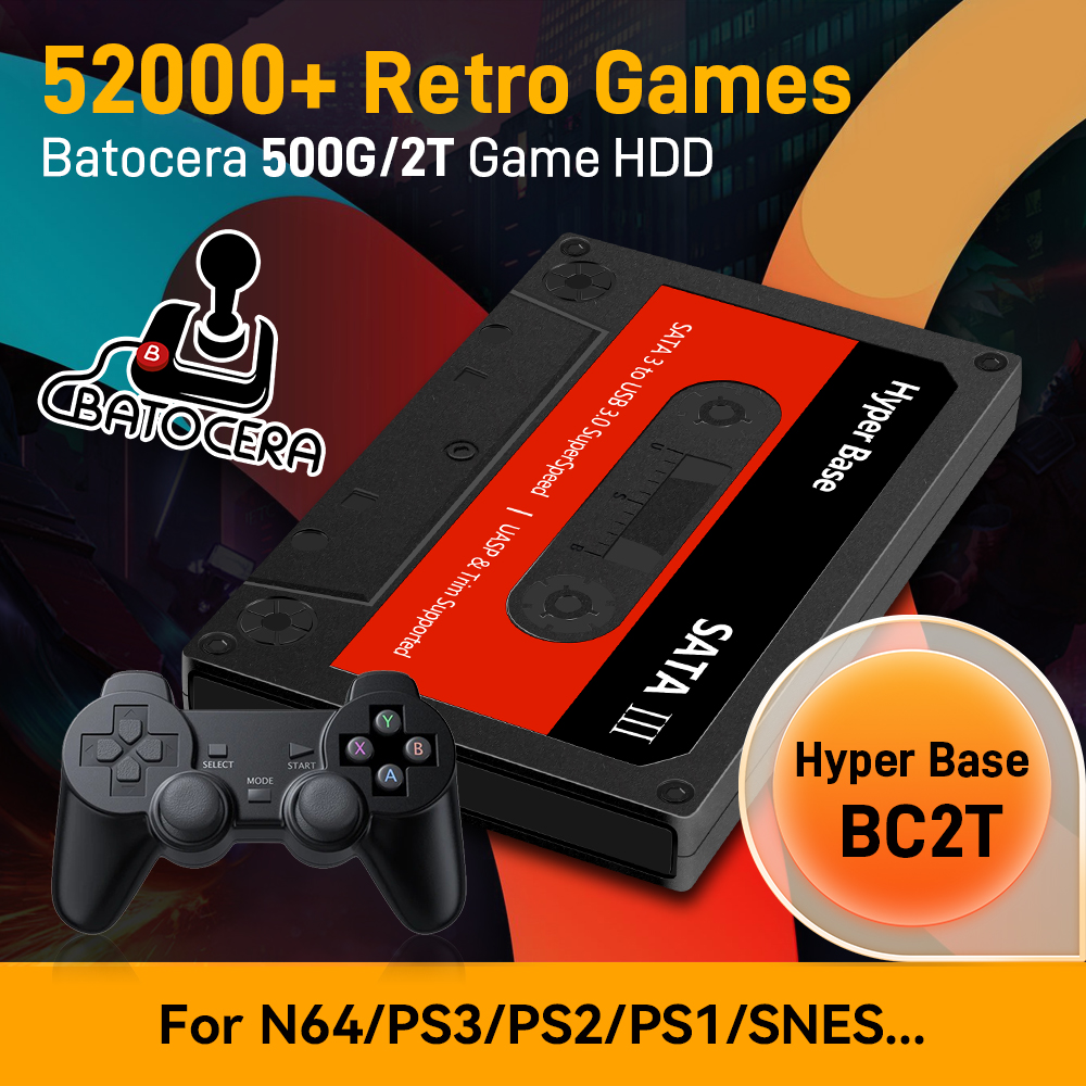 Retro Gaming Emulator Console - Batocera 500G/2T Emulator Game Hard Drive