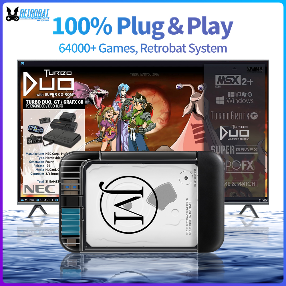 Retro Gaming Qss - RETROBAT Portable 500G Gaming HDD Consoles