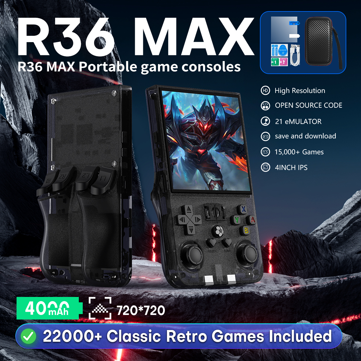 Retro Gaming Console Lego - Open Source R36MAX Portable Video Game