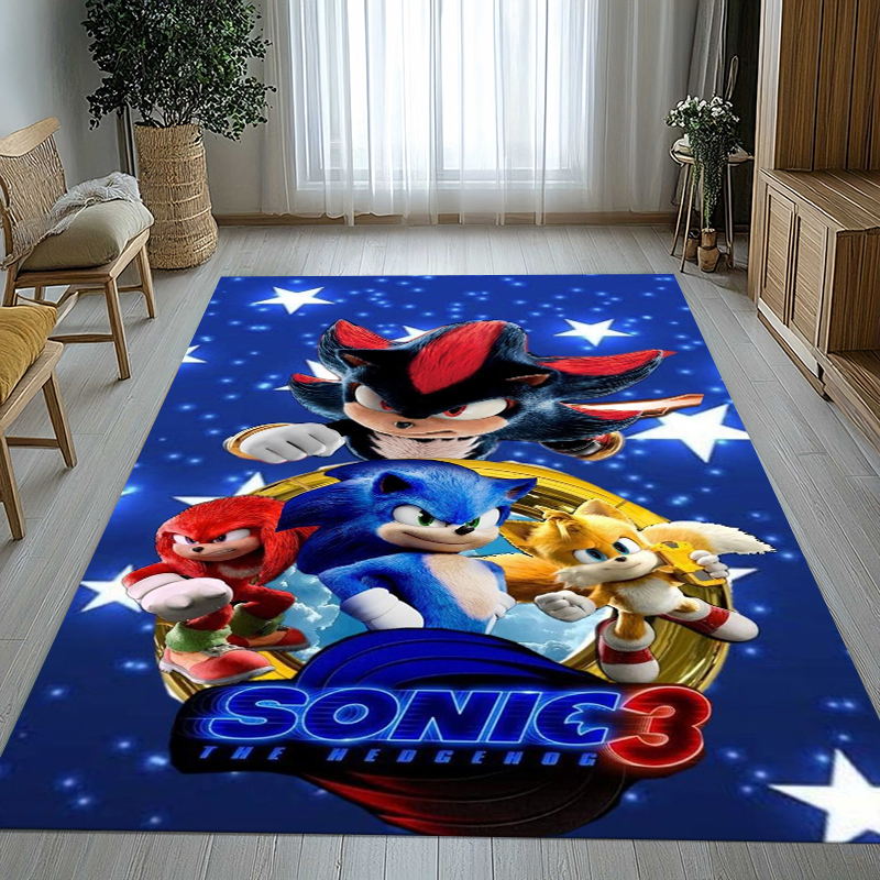 Retro Gaming Rug - Retro S-Sonic Cartoon Games Living Room