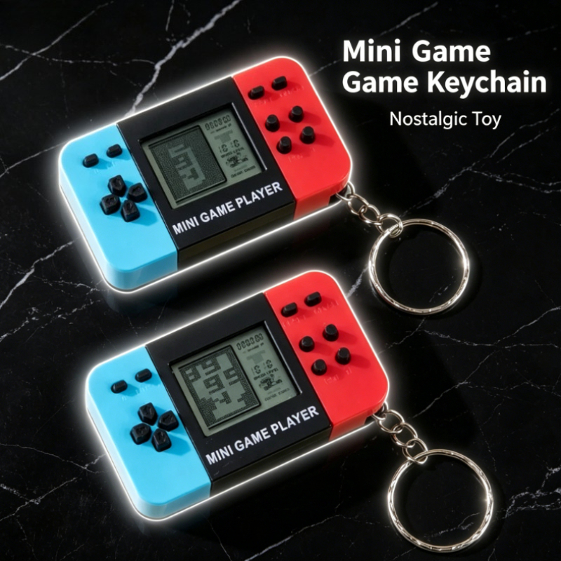 Retro Gaming Keychain - Retro Classic Tetris Game Handheld Electronic