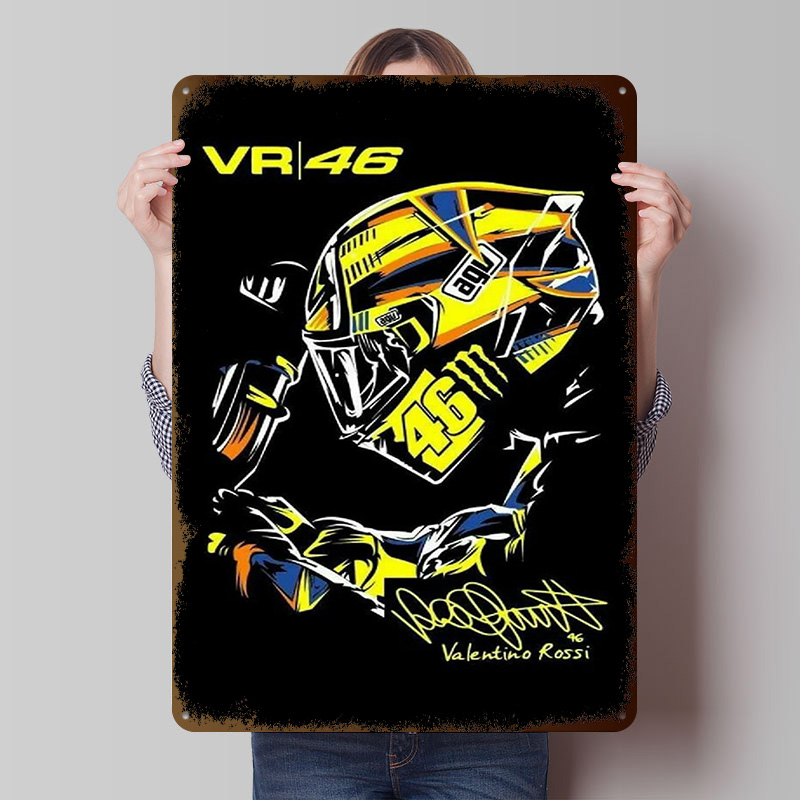 Retro Gaming In Vr - Helmet VR 46 Tinplate Poster Vintage