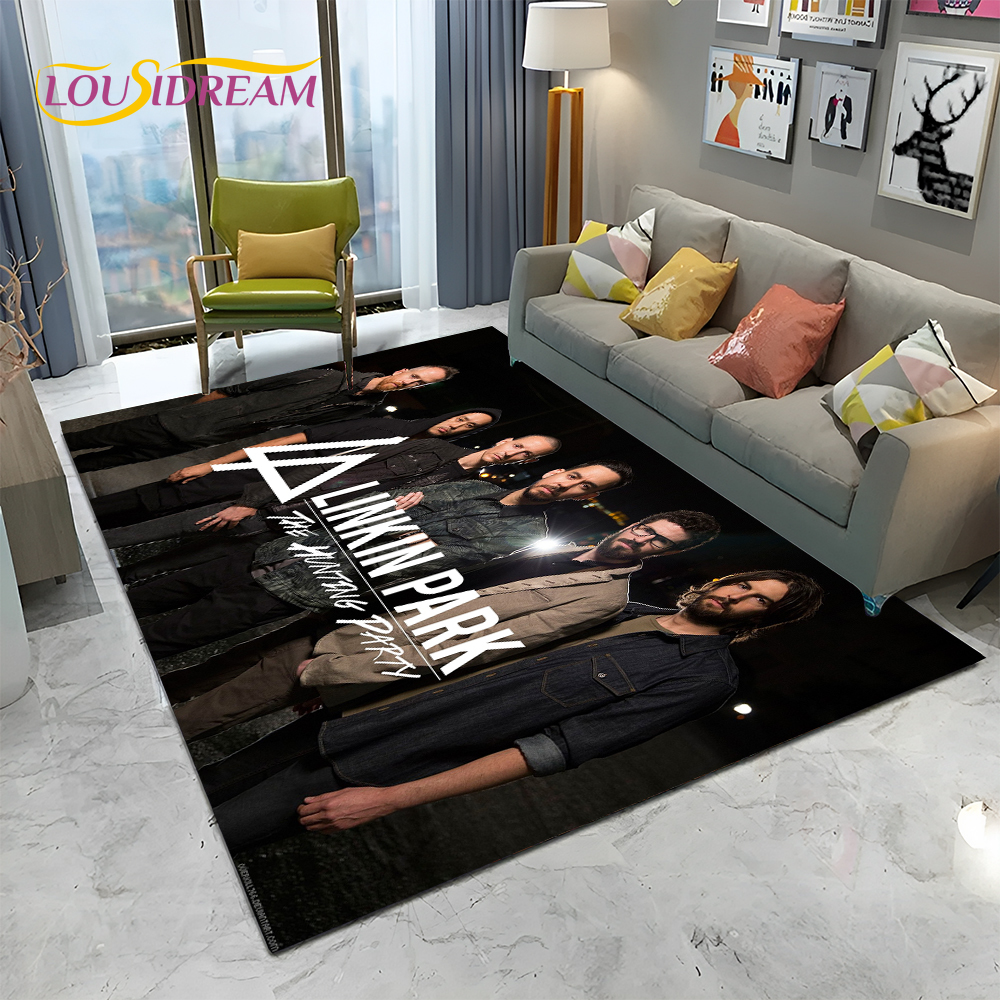 Retro Gaming Rug - 3D Retro Rock Band L-Linkin Park
