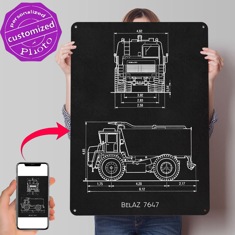 Retro Gaming At - BelAZ 7647 Metal Poster Wall Art