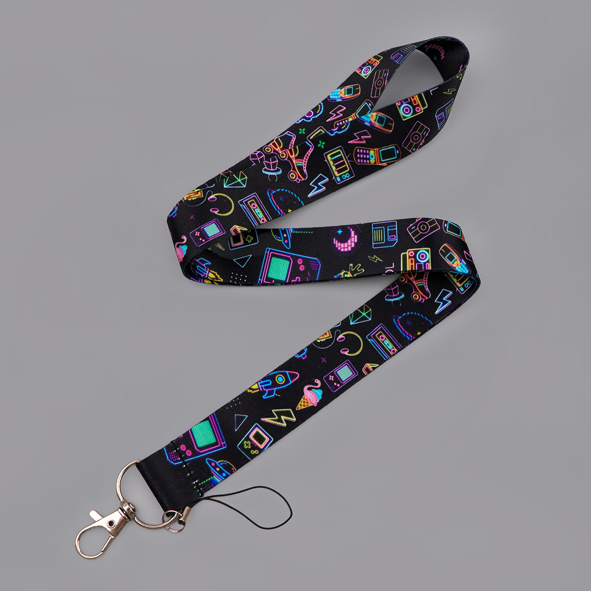 Neon 90s Retro Arcade Lanyard  - Retro Gaming Keychain recensione e prezzo