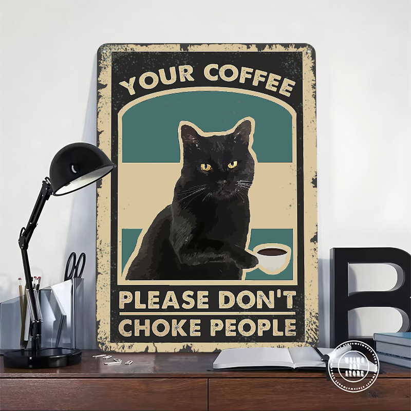 Black Cat Coffee Warning Print - Retro Gaming At recensione e prezzo
