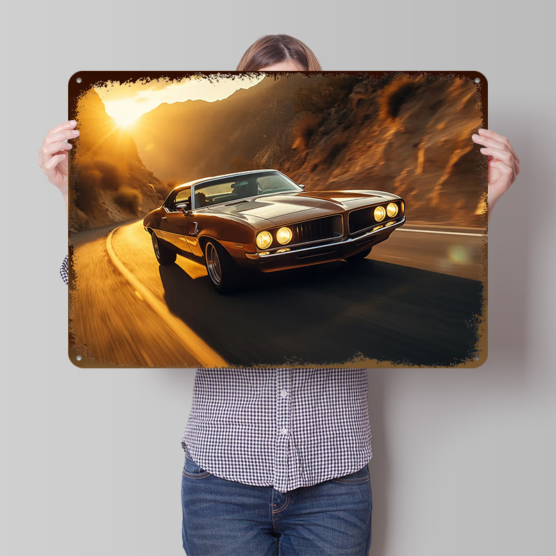 Classic Car At Sunset Tin Post - Retro Gaming At recensione e prezzo