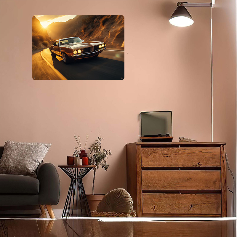 Classic Car At Sunset Tin Post - Retro Gaming At recensione e prezzo