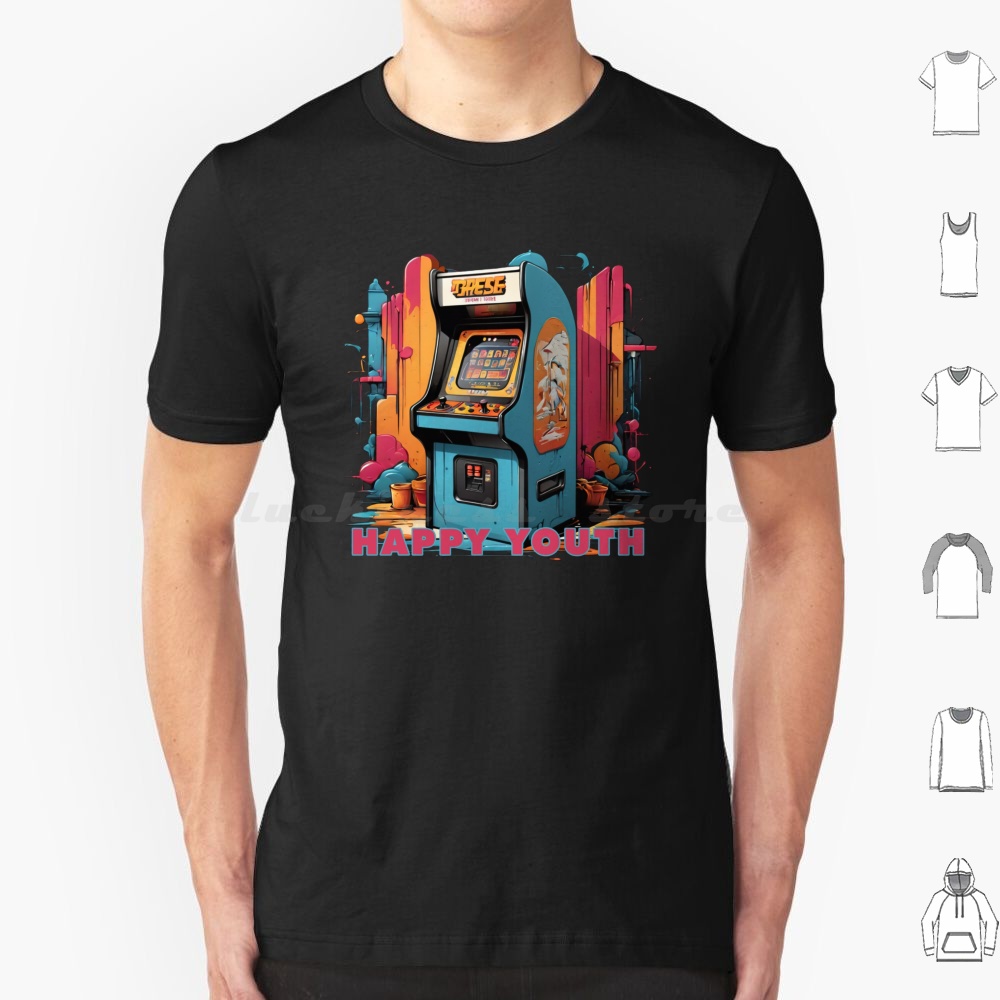 Happy Youth-Arcade T Shirt Men - Gaming Retro Arcade recensione e prezzo