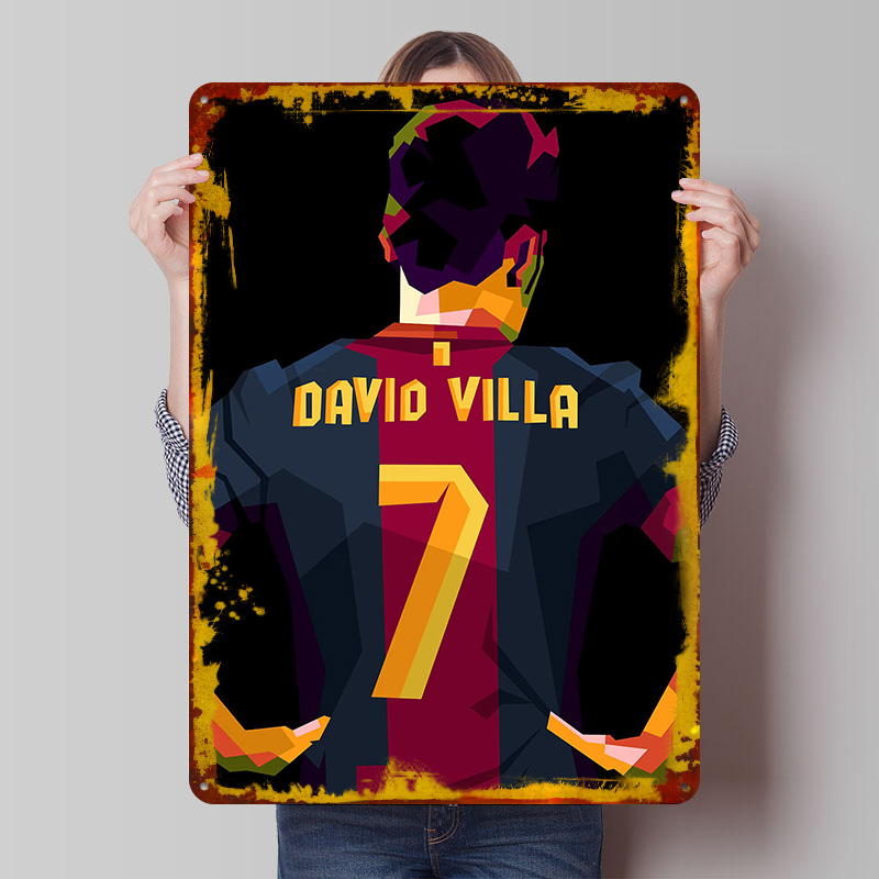 David Villa Tinplate Poster Cu - Retro Gaming At recensione e prezzo