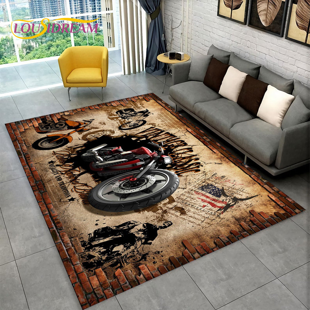 3D Retro Vintage Motorcycle Ar - Retro Gaming Rug recensione e prezzo