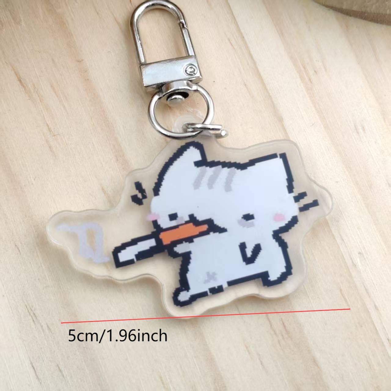 2d Flat Pixel Cat Keychain - G - Retro Gaming Keychain recensione e prezzo