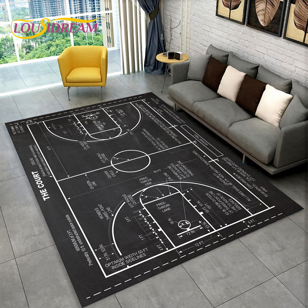 3D Basketball Cour Cartoon Are - Retro Gaming Rug recensione e prezzo