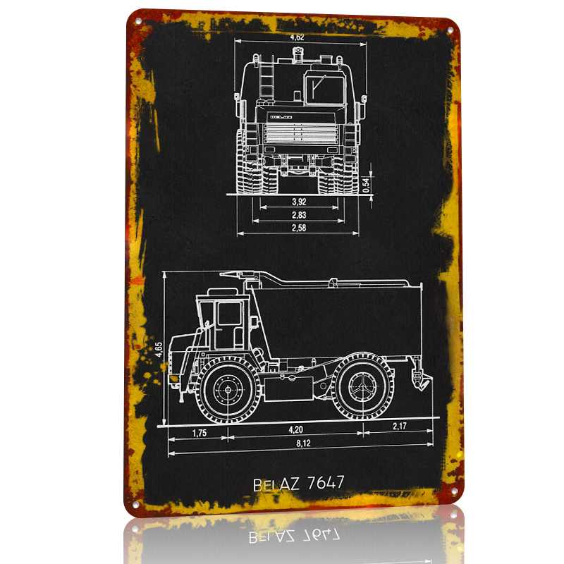 BelAZ 7647 Metal Poster Wall A - Retro Gaming At recensione e prezzo