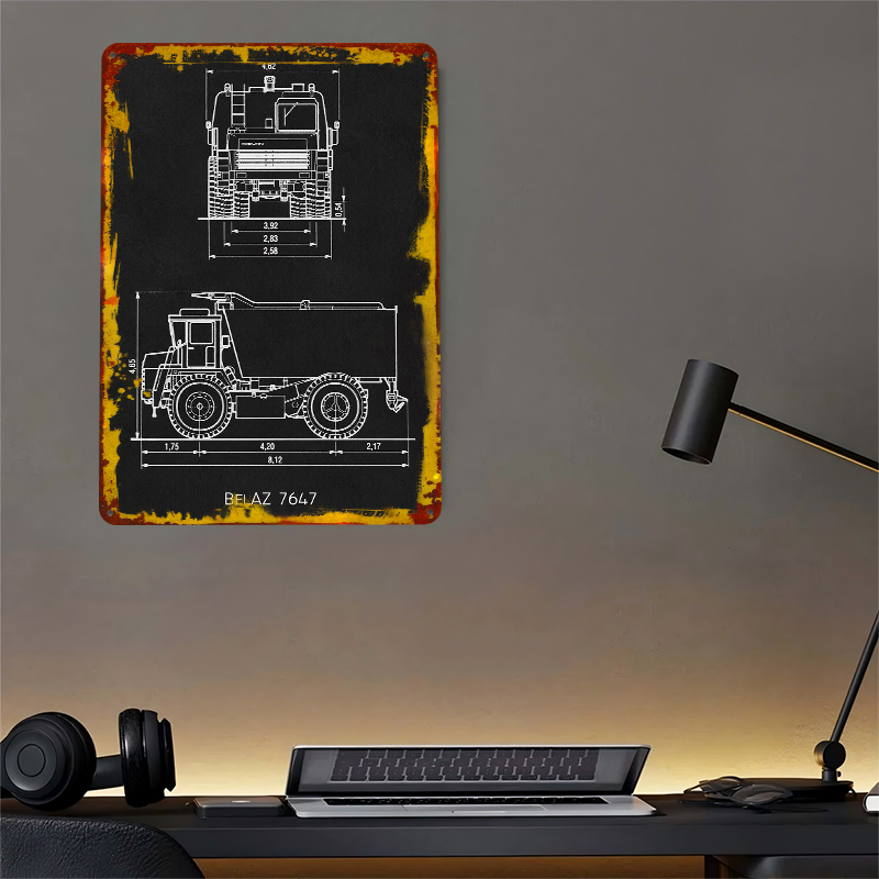 BelAZ 7647 Metal Poster Wall A - Retro Gaming At recensione e prezzo