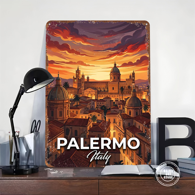 Palermo Italy Cityscape At Sun - Retro Gaming At recensione e prezzo