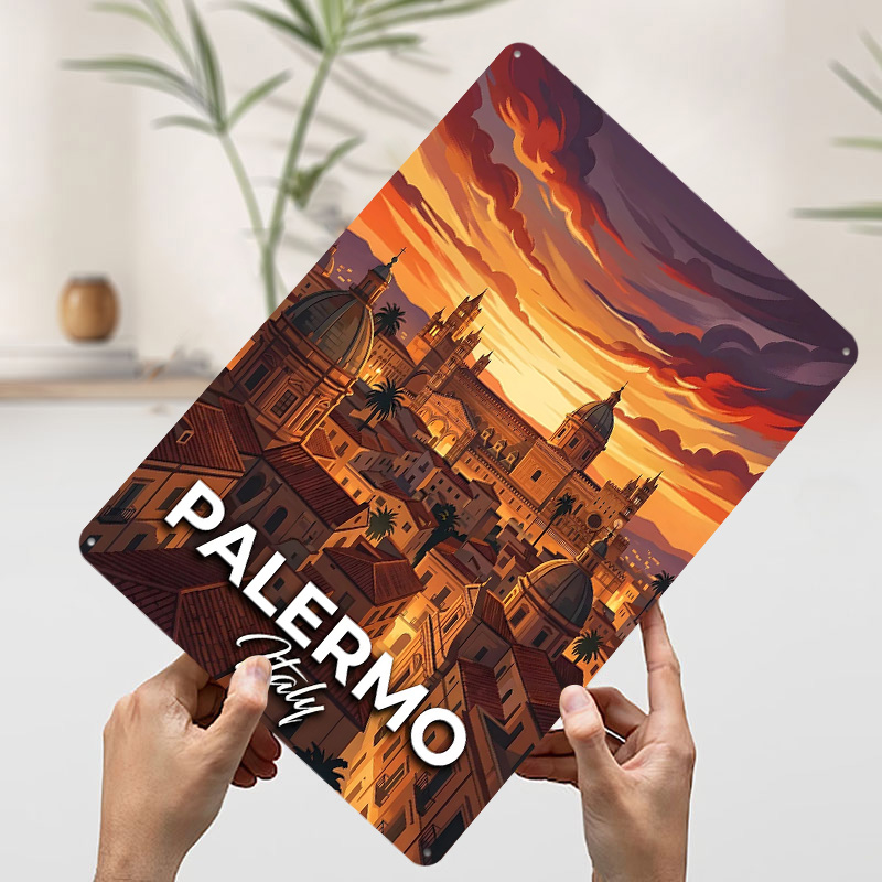 Palermo Italy Cityscape At Sun - Retro Gaming At recensione e prezzo