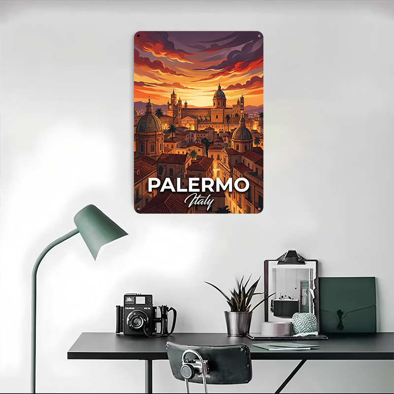 Palermo Italy Cityscape At Sun - Retro Gaming At recensione e prezzo
